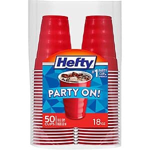 50-Count 18-Oz Hefty Party On Red Plastic Cups $3.40