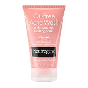 2-Oz Neutrogena Oil-Free Acne Wash Foaming Face Scrub + $3.50 Walmart Cash from $3.50 (Select Stores) + Free Pickup