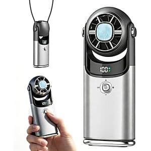 MIALEXO 3-In-1 Mini Handheld Fan w/ Cooling Plate (Silver Grey) $9
