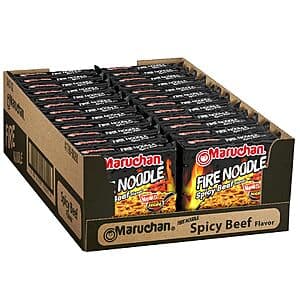 Select Accts: 22-Pk 3-oz Maruchan Ramen Fire Noodle Soup (Spicy Beef) $9.45 w/ S&S