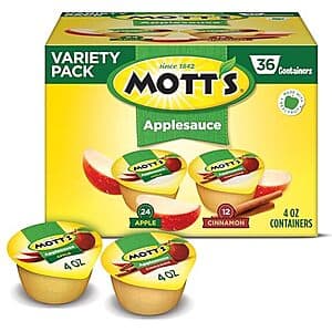 36-Pack 4-Oz Mott's Applesauce (Apple & Cinnamon Variety Pack) $5.80 w/ Subscribe & Save