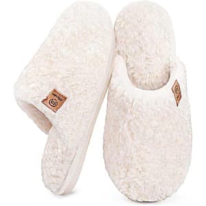 Micolin Women's Wide Fuzzy Memory Foam Slip-On House Slippers (6 Colors) $7