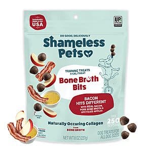 8-Oz Shameless Pets Bone Broth Soft Dog Training Treats w/ Collagen (Bacon) $3.60 w/ S&S