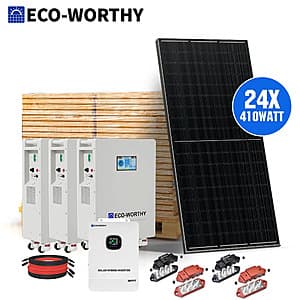 ECO-WORTHY 9840W Solar Kit (24 Panels, 10kW Inverter, 3x 48v 314Ah LP Battery) $8200 + Free Shipping