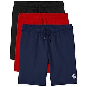 3-Pack The Children's Place Boys' Athletic Basketball Shorts (Black / Red / Navy) $9.70
