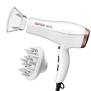 Prime: 1875W Conair Double Ceramic Ionic Hair Dryer w/ Diffuser & Concentrator $19.85 + Free S&H