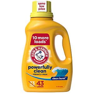 43-Oz Arm & Hammer Liquid Laundry Detergent (Clean Burst) + $2 Walmart Cash $3.85