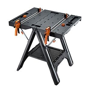 Worx Pegasus Folding Work Table/Sawhorse w/ 2x 24" Quick Clamps + 4x Clamp Dogs $99 + Free Shipping