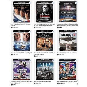Please Rewind eBay Store: Various 4K Ultra HD Movies Buy 3, Get 40% Off + Free Shipping