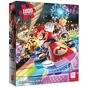 1000-Pc Mario Kart Rainbow Road Jigsaw Puzzle $12.60