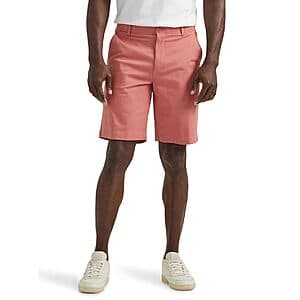 Lee Men's Extreme Motion Flat Front Short (Clay Rose, Sizes 33-38) $12