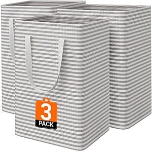 Prime Members: 3-Pk 75L Collapsible Laundry Basket (Gray) $11.70 + Free S&H