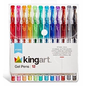 12-ct KINGART Glitter Gel Pens Set $3.55 & More + Free Store Pickup