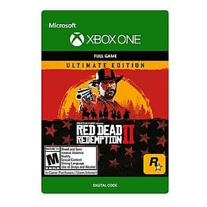 Red Dead Redemption 2 Ultimate Edition cover art for Xbox One digital code.