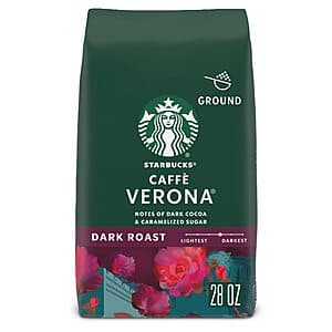 28-oz Starbucks 100% Arabica Dark Roast Ground Coffee (Caffe Verona) $10.60 w/ Subscribe & Save