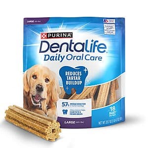 18-Count Purina DentaLife Daily Oral Care Dog Sticks (Large Chews) $5.60 w/ Subscribe & Save