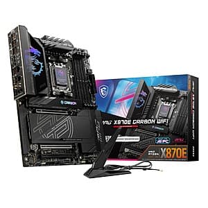 MSI MPG X870E Carbon WiFi Gaming AMD AM5 ATX Motherboard + $50 Steam GC $350 + Free Shipping