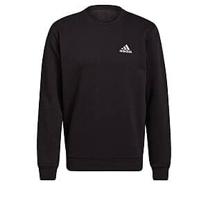 adidas Men's Essentials Fleece Sweatshirt (Black/White) $10 + Free Shipping