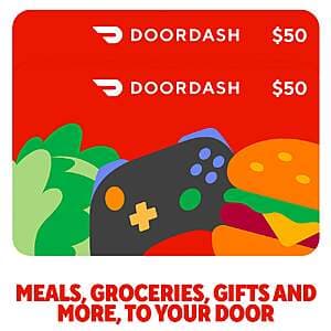 Costco Members: 2-Pack $50 DoorDash eGift Cards (Email Delivery) $80