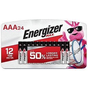 24-Pack Energizer Max AAA Alkaline Batteries $10 + Free S&H w/ Amazon Prime