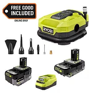 RYOBI ONE+ Cordless Inflator/Deflator w/ 4Ah & 2Ah Batteries & Charger $99 + Free S&H