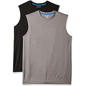 Prime Members: 2-Pk Amazon Essentials Men's Active Sleeveless Top (Select Sizes) from $5 w/ S&S & More