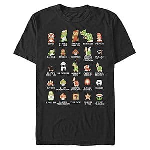 Nintendo Men's Pixel Cast T-Shirt (Black) $10