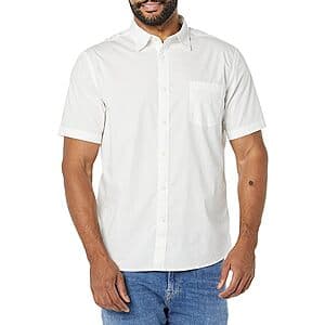 Amazon Essentials Men's Short Sleeve Poplin Shirt (various) $10.60 or Less
