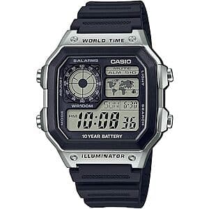 42mm Casio AE1200WH Men's Digital Multifunction Watch (Black) $21.55