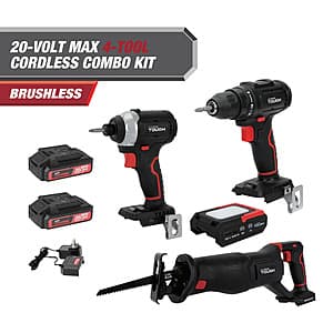 Hyper Tough 20V Brushless 4-Tool Combo Kit $89 + Free Shipping