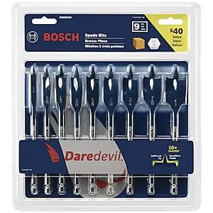 9-Pc Bosch Daredevil Carbon Steel Standard Spade Bit Set $12.25 + Free S&H