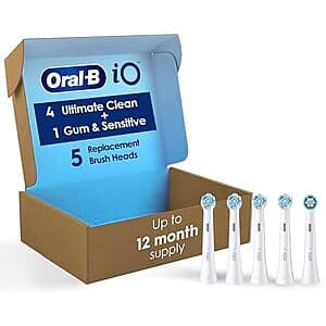 5-Count Oral-B iO Ultimate Clean Replacement Brush Heads (White) $20.15 w/ Subscribe & Save