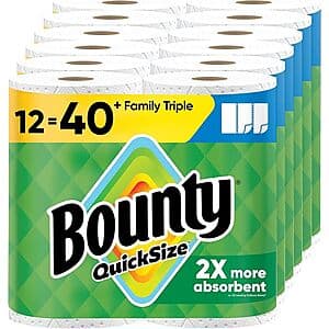 12-ct Bounty Paper Towels + 30-ct Charmin Toilet Paper + $20 Amazon Credit $51.65 (after $25 rebate) w/ S&S