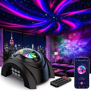 Rossetta Dual Lens Galaxy Projector w/ Bluetooth, White Noise & Remote $14