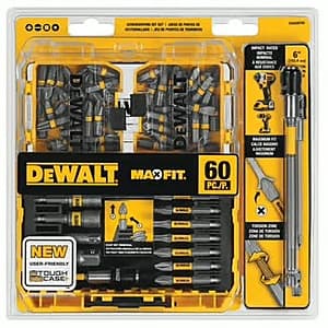 60-Pc DeWALT Maxfit Screwdriver Steel Bit Set $20 + Free Pickup