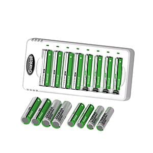 16-Ct Granicell Rechargeable AA & AAA Batteries w/ Charger $15