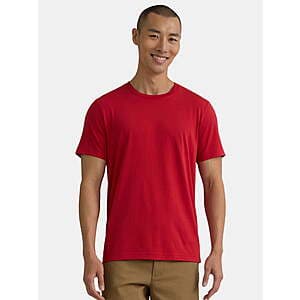 George Men's & Big Men's Classic Fit Crewneck Tee w/ Short Sleeves (Red) from $1.80