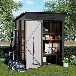 COMHOMA 5' x 3' Metal Outdoor Storage Shed (Brown) $99 + Free S&H