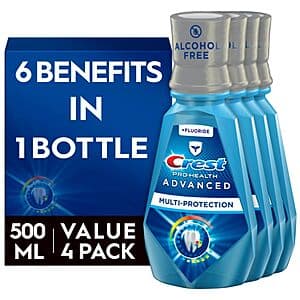4-Pack 16.9-Oz Crest Pro-Health Advanced Multi-Protection Mouthwash (Fresh Mint) $8.20 w/ Subscribe & Save