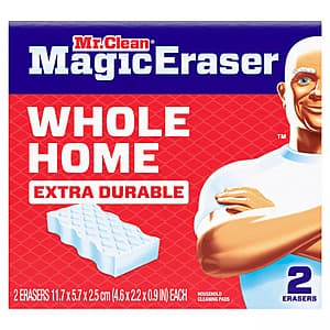 2-Ct Mr. Clean Whole Home Multi-Purpose Magic Erasers Cleaner (Unscented) $1.20 or Less + Free Pickup