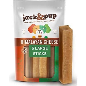 5-Pack 1-Lb Jack&Pup Himalayan Yak & Cheese Natural Dog Chews $15.75