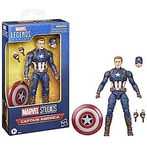 6-inch Marvel Legends Captain America action figure with Avengers: Endgame-inspired design and premium deco packaging.
