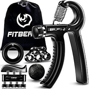 5-Piece FitBeast Hand Grip Strengthener Workout Kit (Black) $5.95
