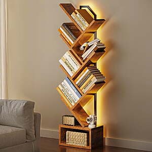 6-Tier Casacomoda Tree Bookshelf w/ Built-in RGB LED Strip $27