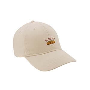 Time and Tru Bonjour cotton baseball hat in natural color with classic cap design.