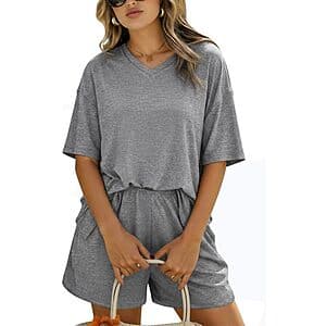 2-Pc Marvmys Women's V-Neck Short Sleeve Pajama Set (Various) $7.50