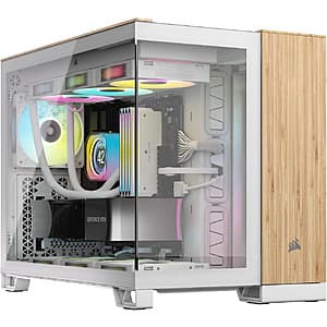 CORSAIR 2500X Micro ATX Dual Chamber PC Case (White/Bamboo) $60 + Free Shipping