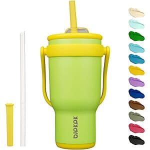 30-Oz BJPKPK Insulated Stainless Steel Tumbler with Handle and Straw from $7.55