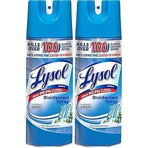 2-Pack 12.5-Oz Lysol Disinfectant Spray (Spring Waterfall) $6.55
