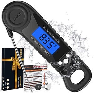 AMMZO Digital Magnetic Instant Read Food/Meat Thermometer (Black) $5